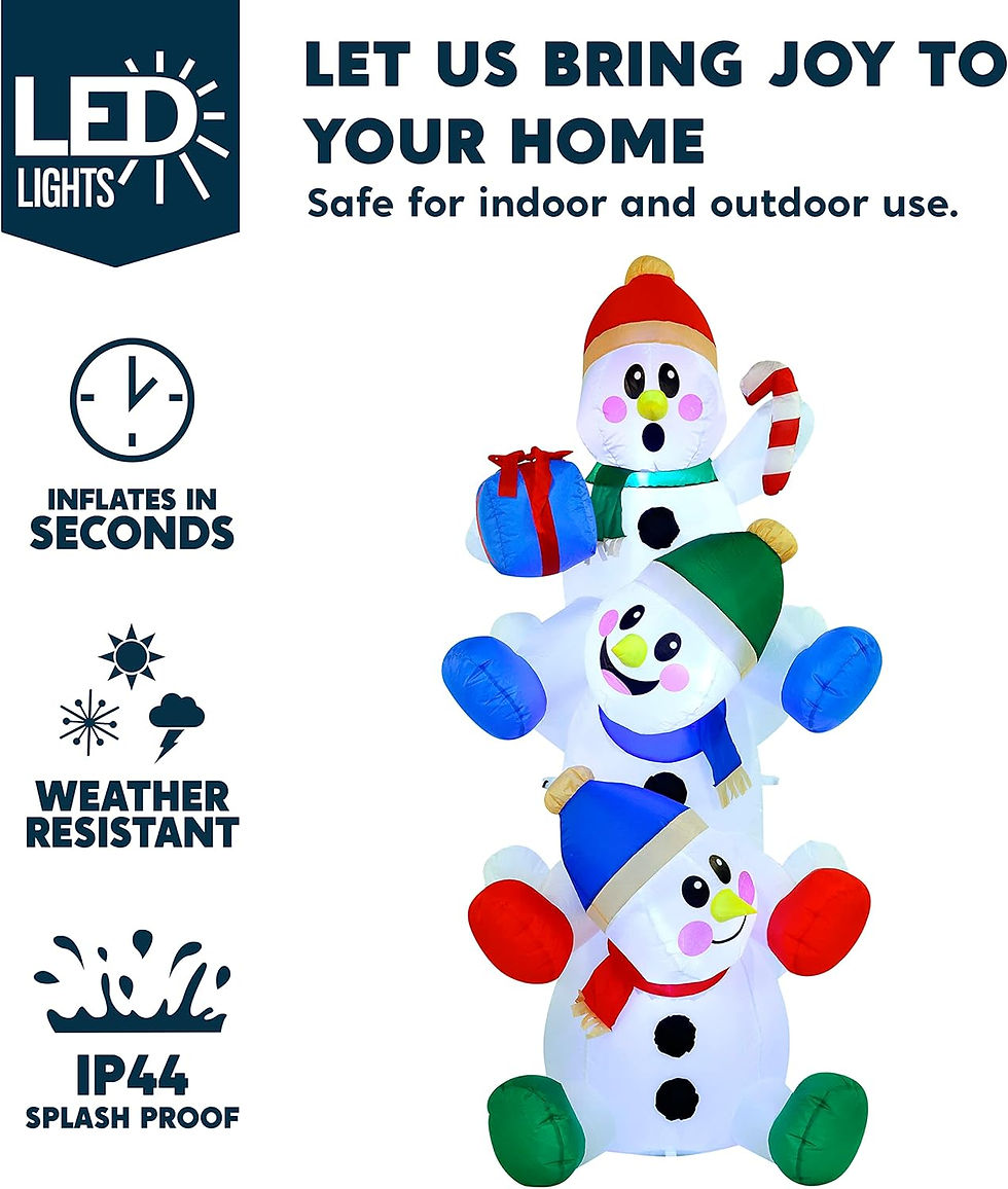 Thumbnail: Joiedomi 6 FT Christmas Inflatable Stacked Snowman with Build-in LEDs Blow Up I