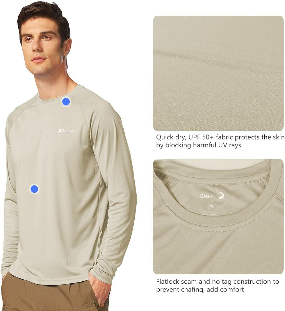 Thumbnail: BALEAF Men's Sun Protection Shirts UV SPF UPF 50+ Long Sleeve Rash Guard Fishin