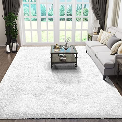 Thumbnail: Ophanie Grey and White Area Rugs for Living Room 5x7, Fluffy Shag Large Fuzzy P