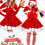 Thumbnail: Panitay 5 Pcs Christmas Santa Costume Set Claus Women Christmas Red Outfits Dre