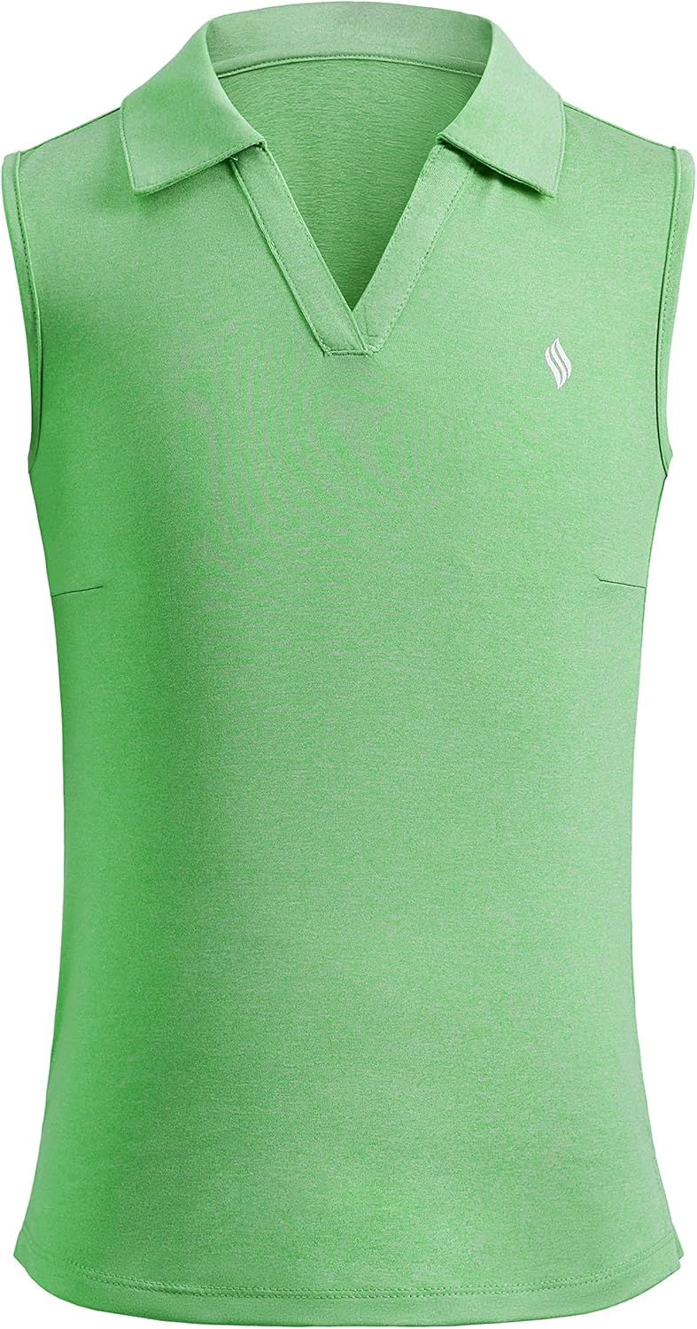 Thumbnail: SANTINY Girls' Sleeveless Golf Shirt V-Neck Quick Dry Tennis Tank Tops Golf Clo