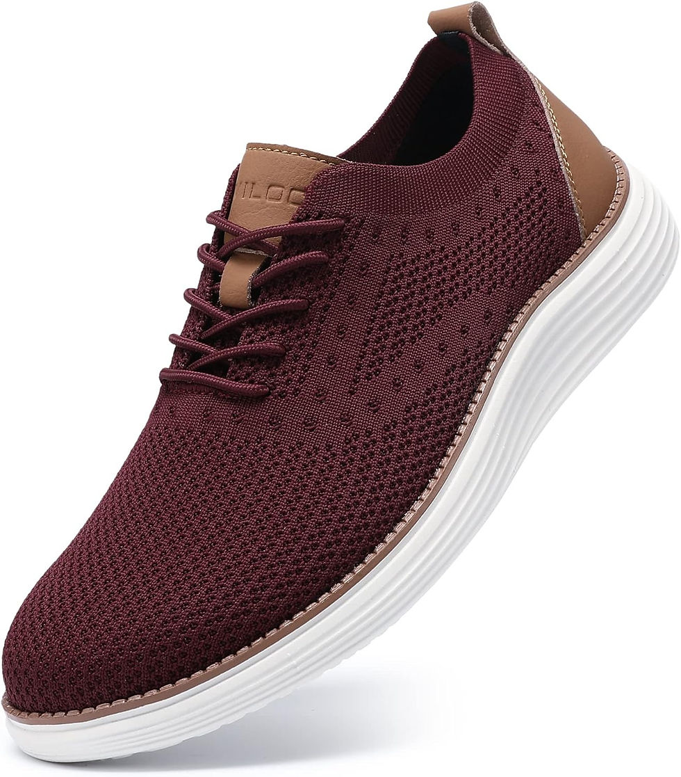 Thumbnail: VILOCY Men's Casual Dress Sneakers Oxfords Business Mesh Breathable Walking Sho