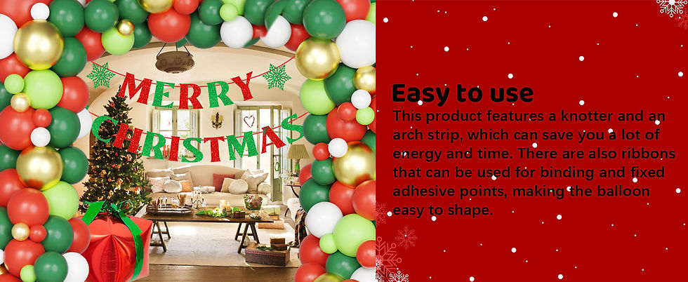 Thumbnail: Ouddy Life Christmas Balloons Garland Arch Kit, 162Pcs Red Gold White Fruit Dar
