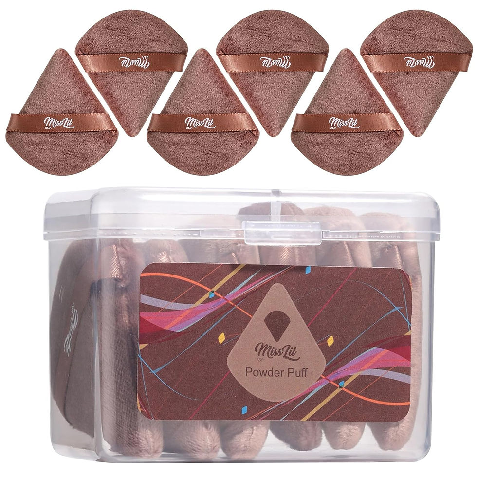 Miss Lil USA - 6 Pcs Triangle Powder Puff, Soft Makeup Puff with a Container, T