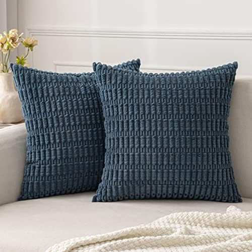 Thumbnail: MIULEE Pack of 2 Corduroy Decorative Throw Pillow Covers 18x18 Inch Soft Boho S