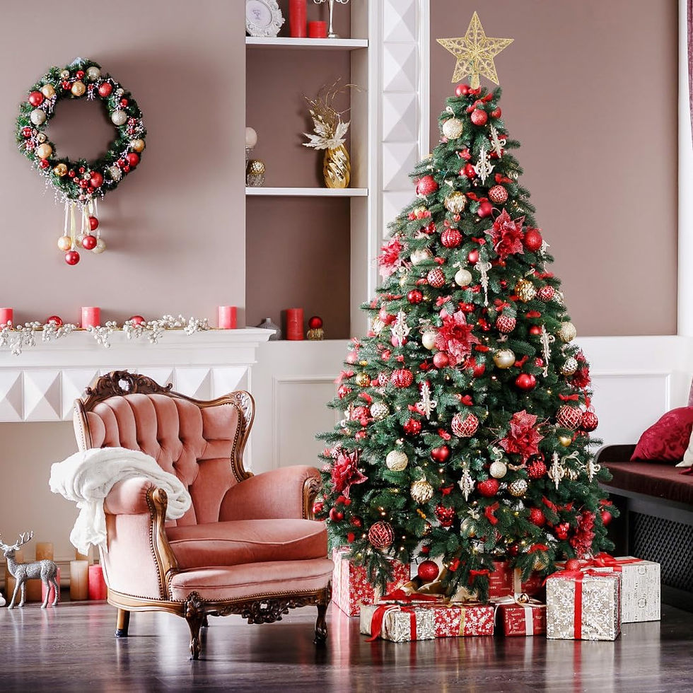 Thumbnail: KTKDE 7.5ft Spruce Artificial Holiday Christmas Tree - lifelike green Christmas