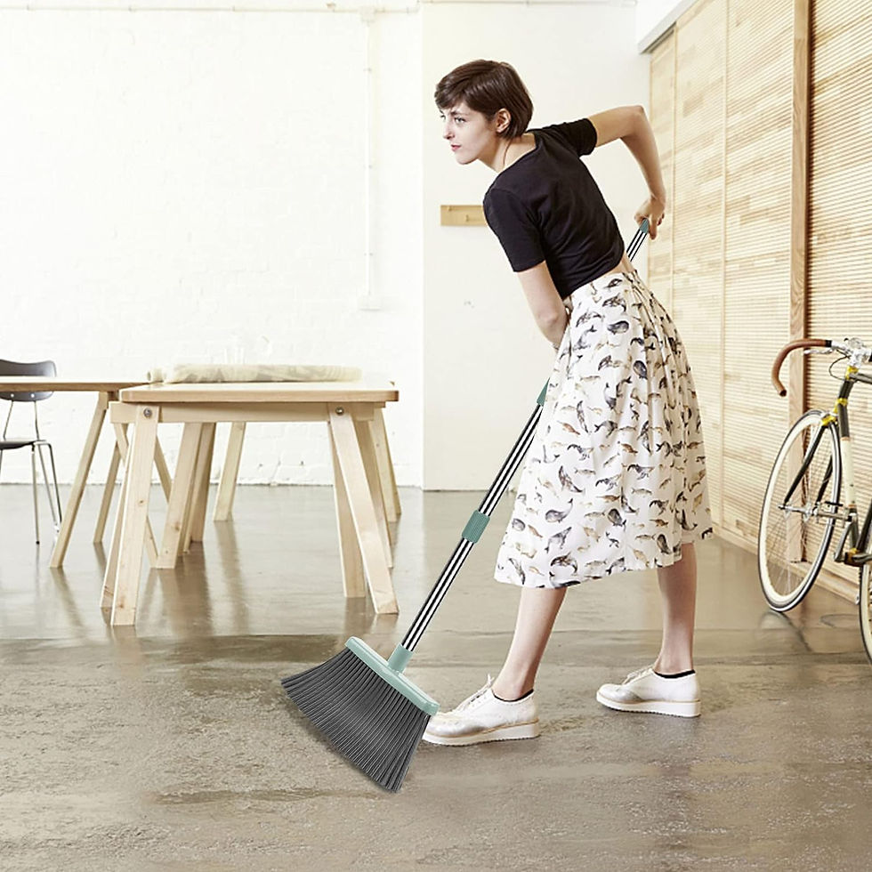 Thumbnail: kelamayi Upgrade Broom and Dustpan Set, Large Size and Stiff Broom Dust pan wit