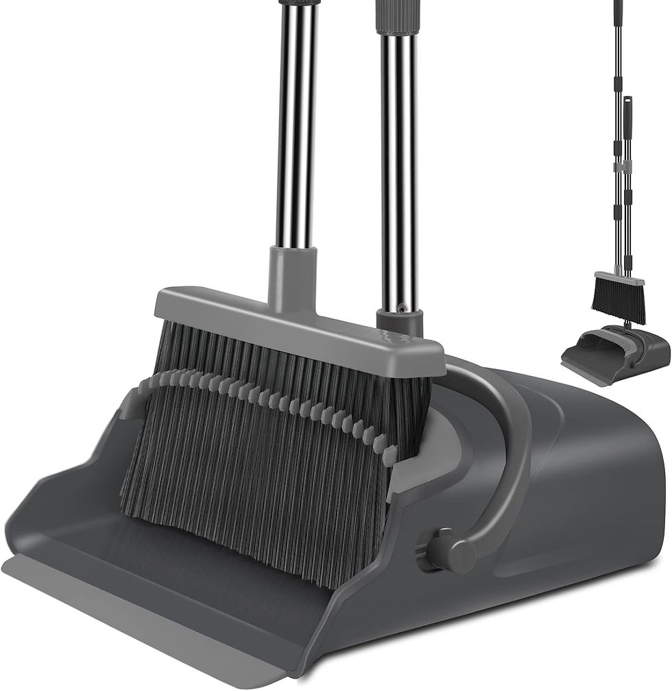 Thumbnail: kelamayi Upgrade Broom and Dustpan Set, Large Size and Stiff Broom Dust pan wit