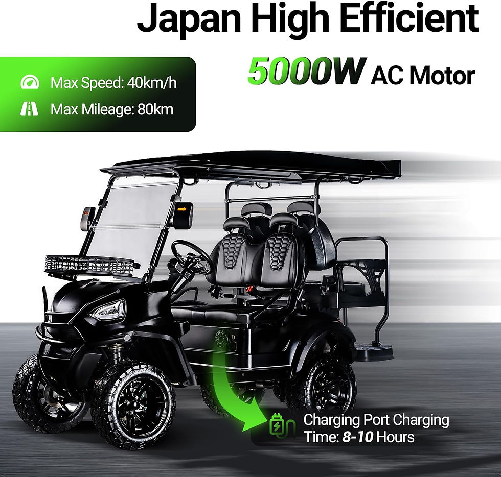Thumbnail: Golf Cart, Powerful 5000-Watt Electric Motor 4 seat Electric Golf Cart, Built i
