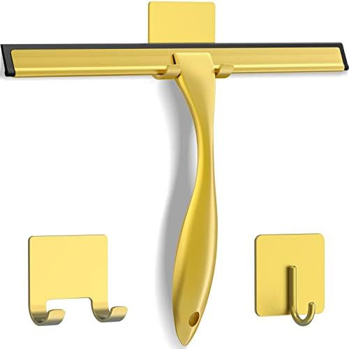 Thumbnail: 10-Inch Stainless Steel Shower Squeegee with Silicone Blade, All-Purpose Bathro