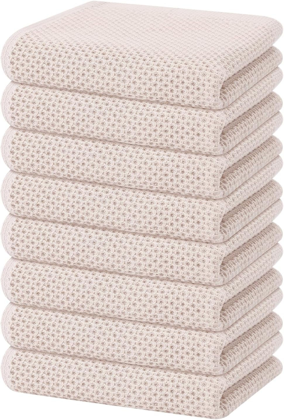 Thumbnail: Homaxy 100% Cotton Waffle Weave Kitchen Dish Cloths, Ultra Soft Absorbent Quick