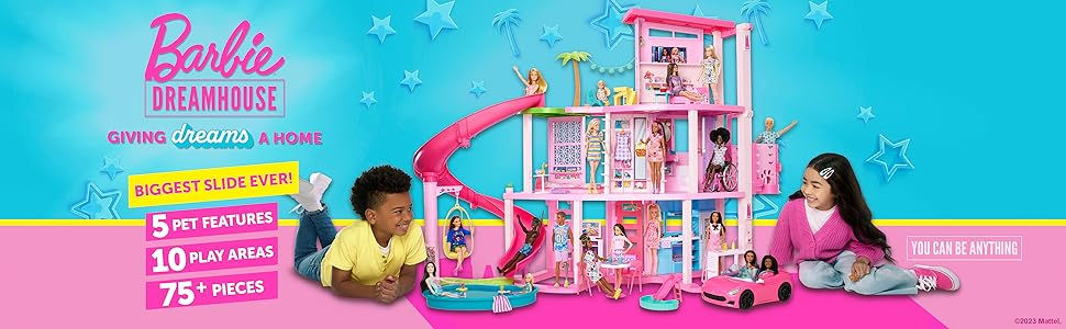 Thumbnail: Barbie DreamHouse, Doll House Playset with 75+ Pieces Including Toy Furniture &