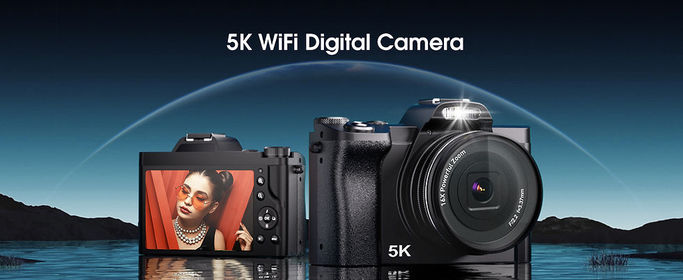 Thumbnail: 5K Digital Camera WiFi Autofocus Vlogging Camera for YouTube 48MP Camera for Ph