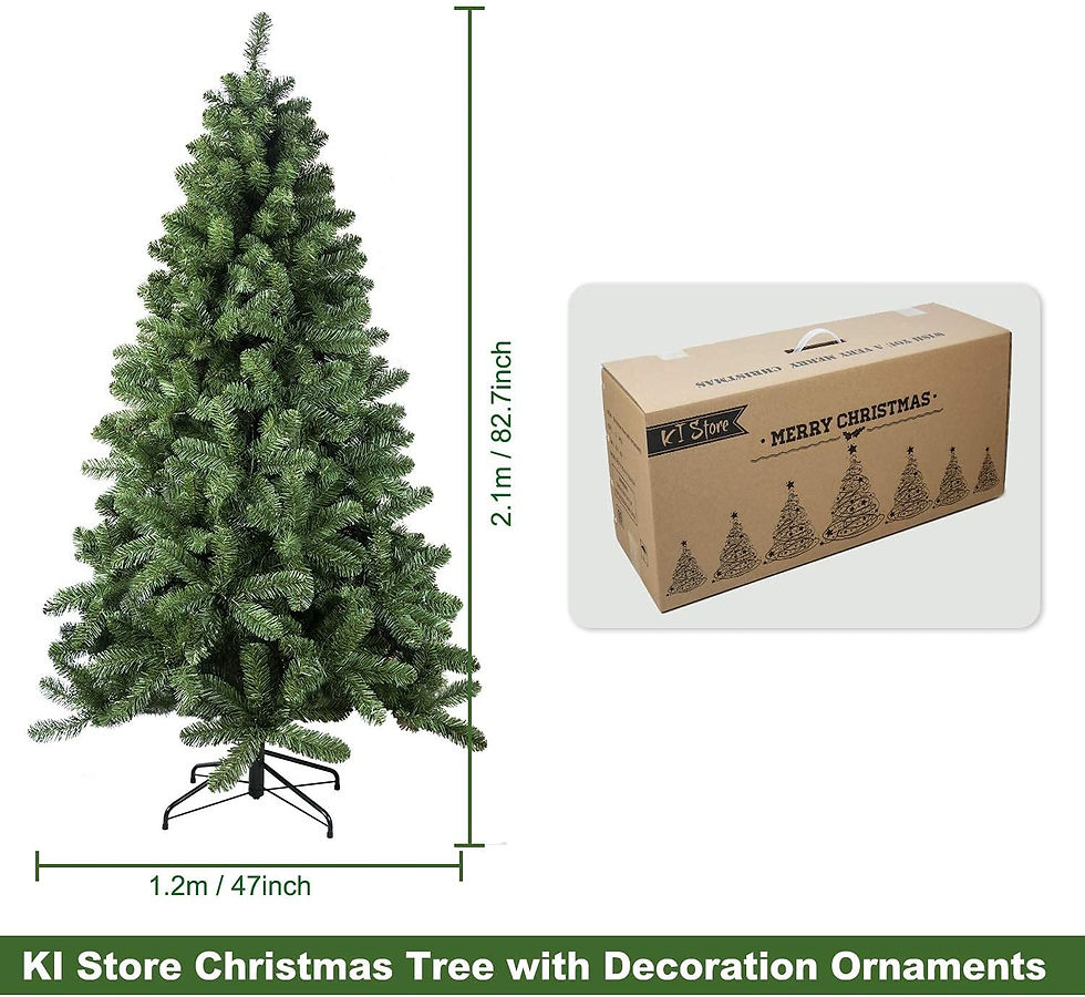 Thumbnail: KI Store 7ft Christmas Tree with Decorations and Lights Remote and Timer Woodla