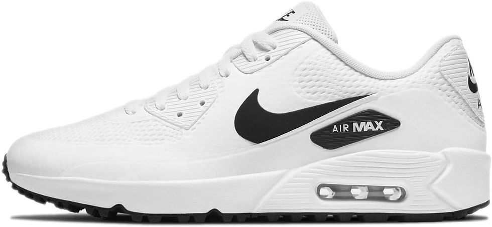 Thumbnail: Nike Men's Air Max 90 G Spikeless Golf Shoes, White/Black, 7.5