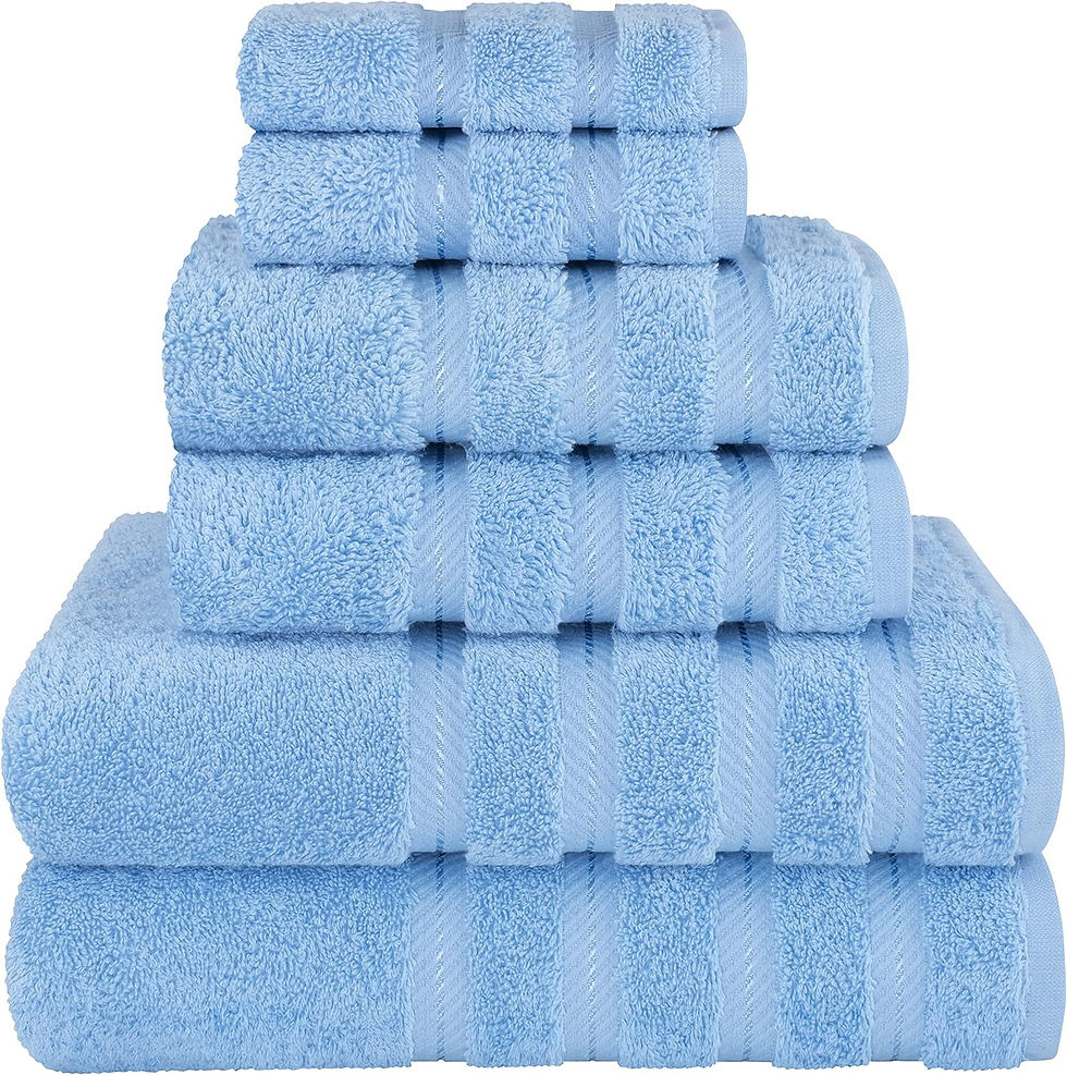Thumbnail: American Soft Linen Luxury 6 Piece Towel Set, 2 Bath Towels 2 Hand Towels 2 Was