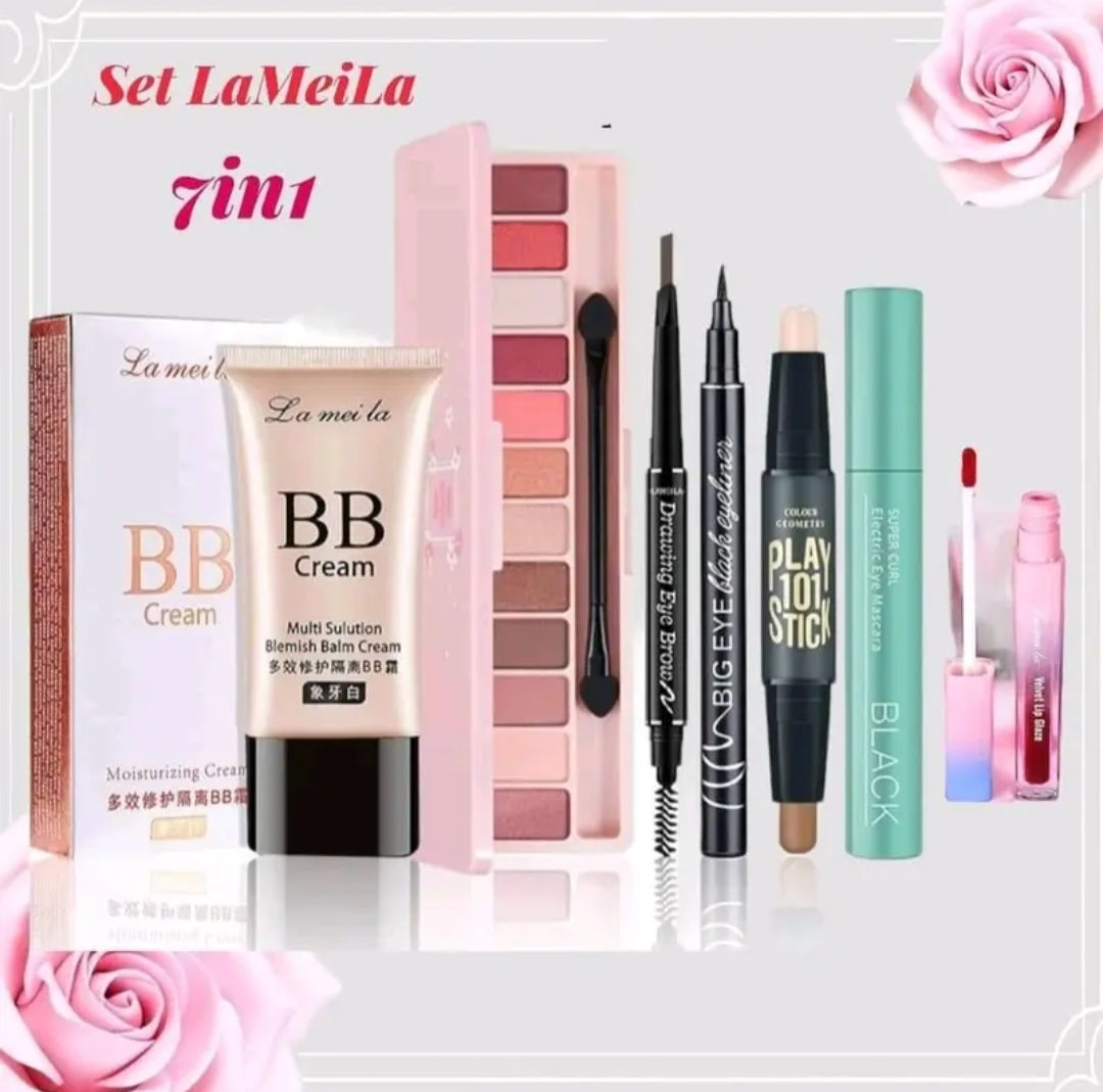 7in1 Set Makeup LaMeiLa, Makeup Box, Set makeup mampu milik, Murah Readystock