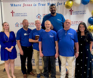 Volunteers and men from the program at Garden City Gospel Misison at the 3rd Annual Hope for the Homeless 2025