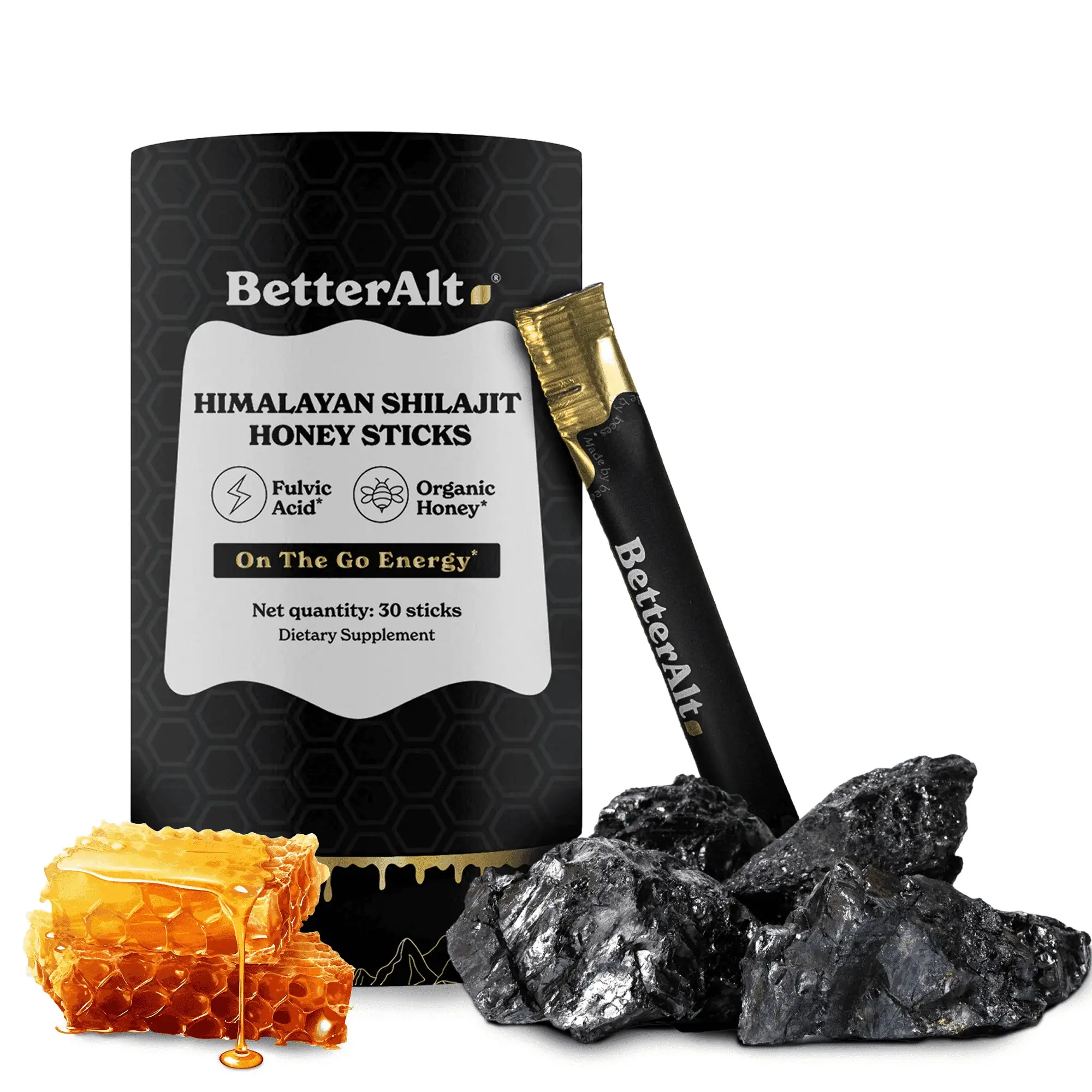 Shilajit Puro del Himalaya - 30 Sachets Sabor Miel - Better Alt