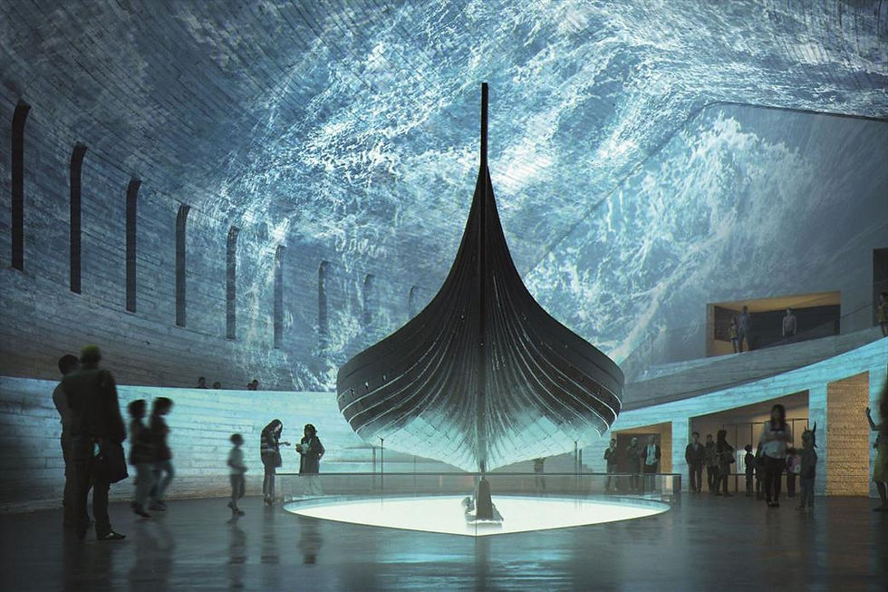 A rendering of the new viking ship museum