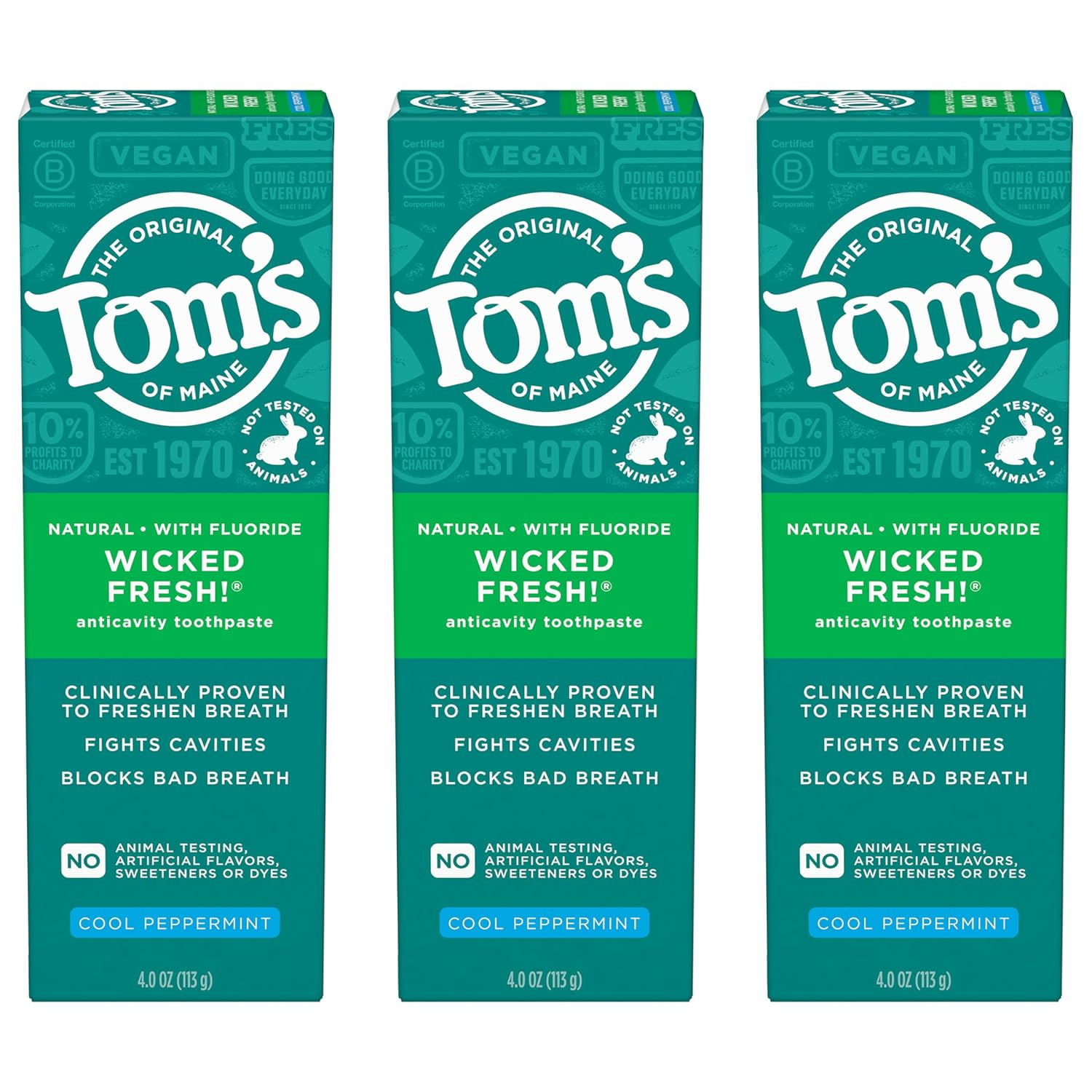 Tom's of Maine Natural Wicked Fresh Fluoride Toothpaste (2 Pack)