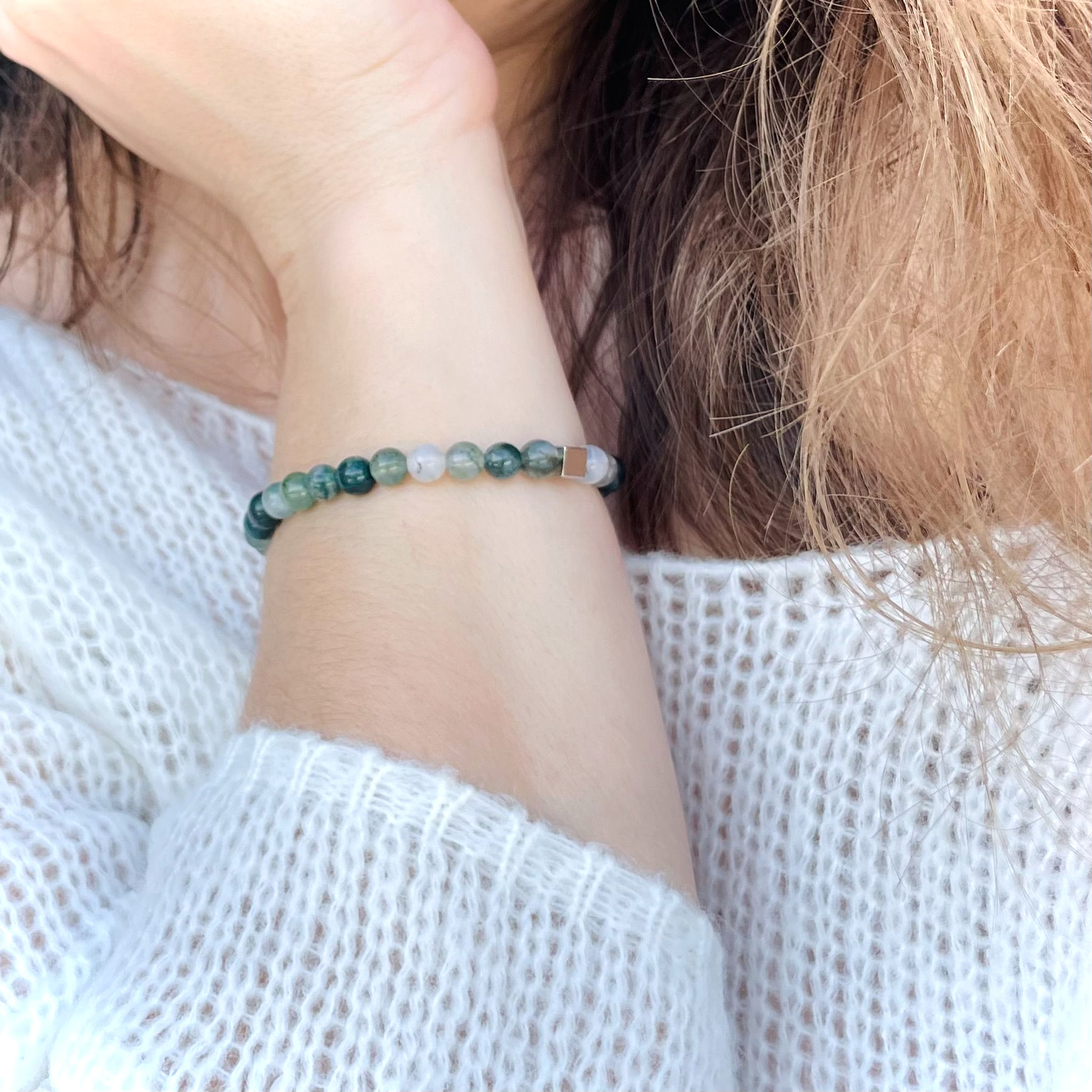 Bracelet Agate Mousse 6mm