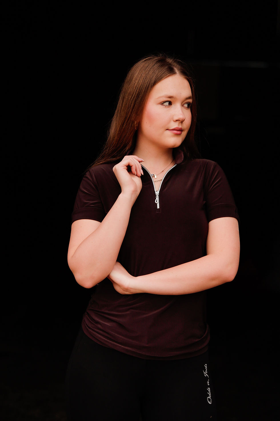 Thumbnail: Chocolate Short-Sleeve Riding Top