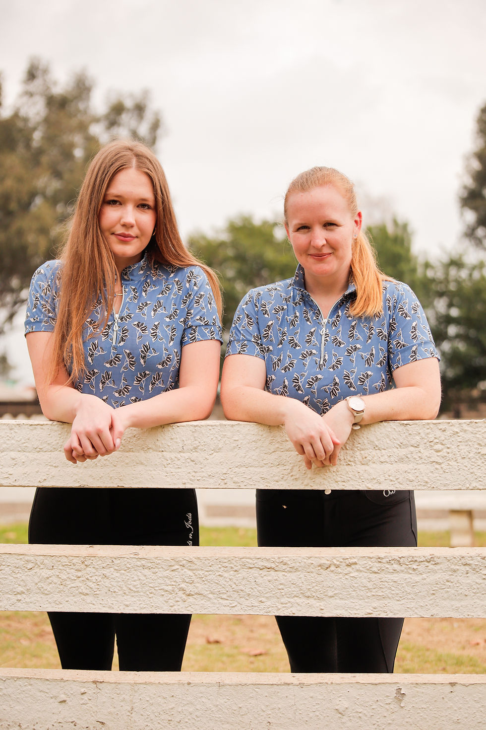 Thumbnail: Blue, White, Black Print Short-Sleeve Riding Top