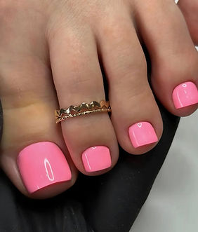 Pink Gel Toes Pedicure by Rena
