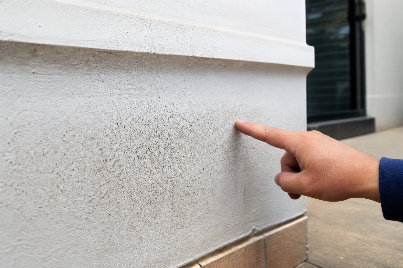 Why does dirt stick to newly painted exterior walls?