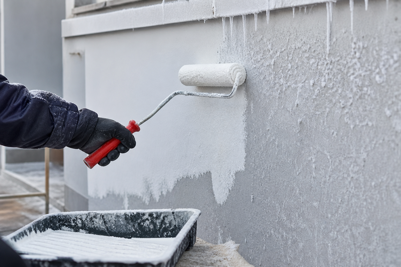 Can I paint when the wall is very cold?