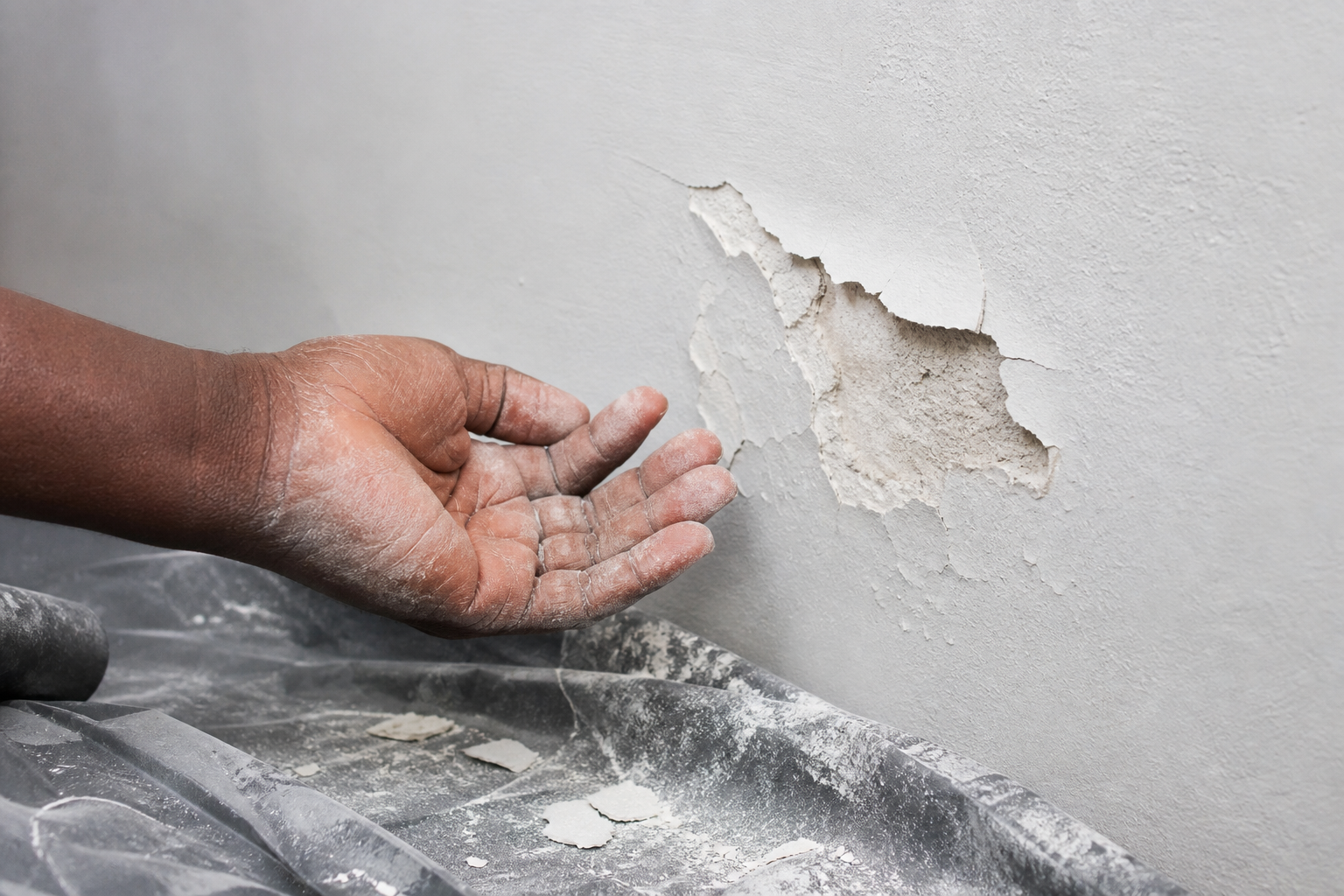Why is paint peeling from gypsum plaster?