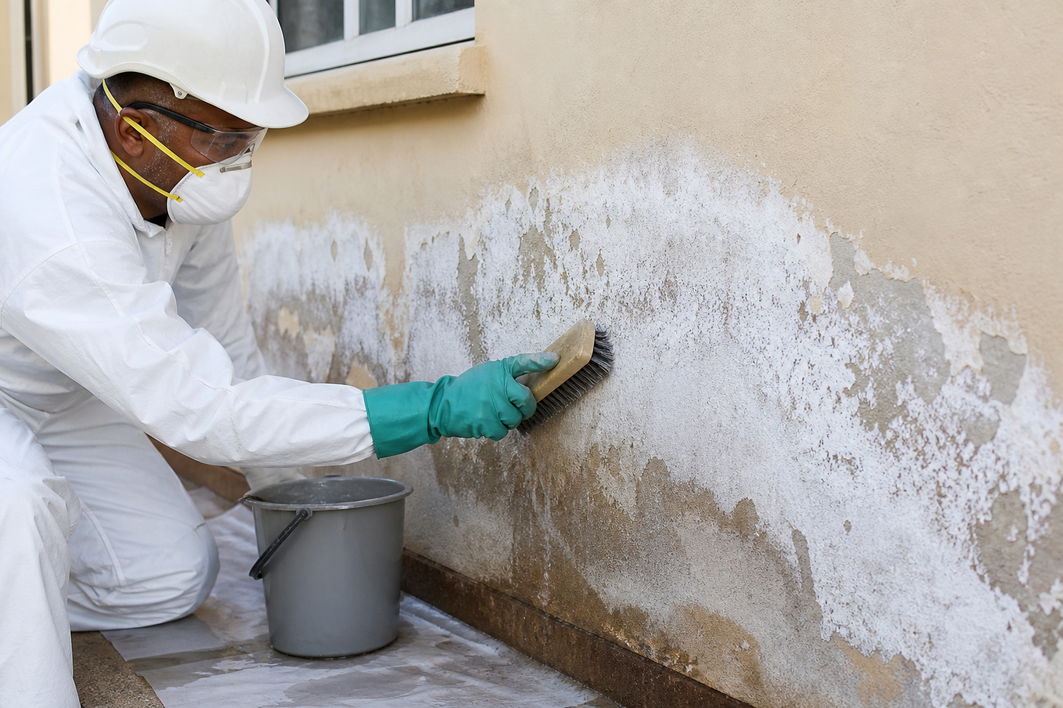 How do I fix efflorescence before repainting?