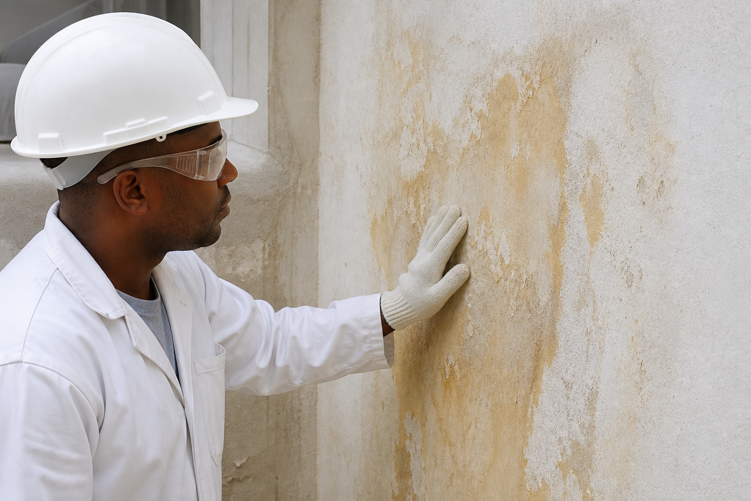 Why does paint turn yellow-brown or become water-sensitive on new plaster?