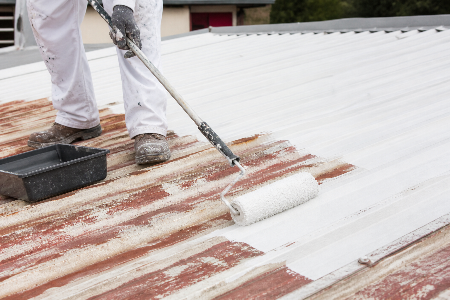 Can roof paint be applied over an old coating?