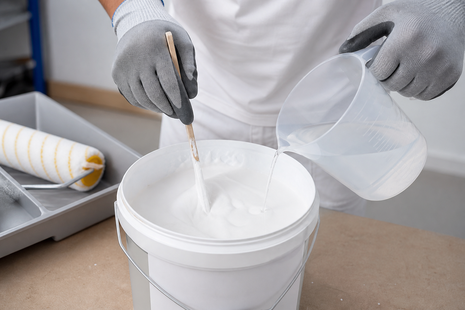 What should I use to thin water-based acrylic paint?