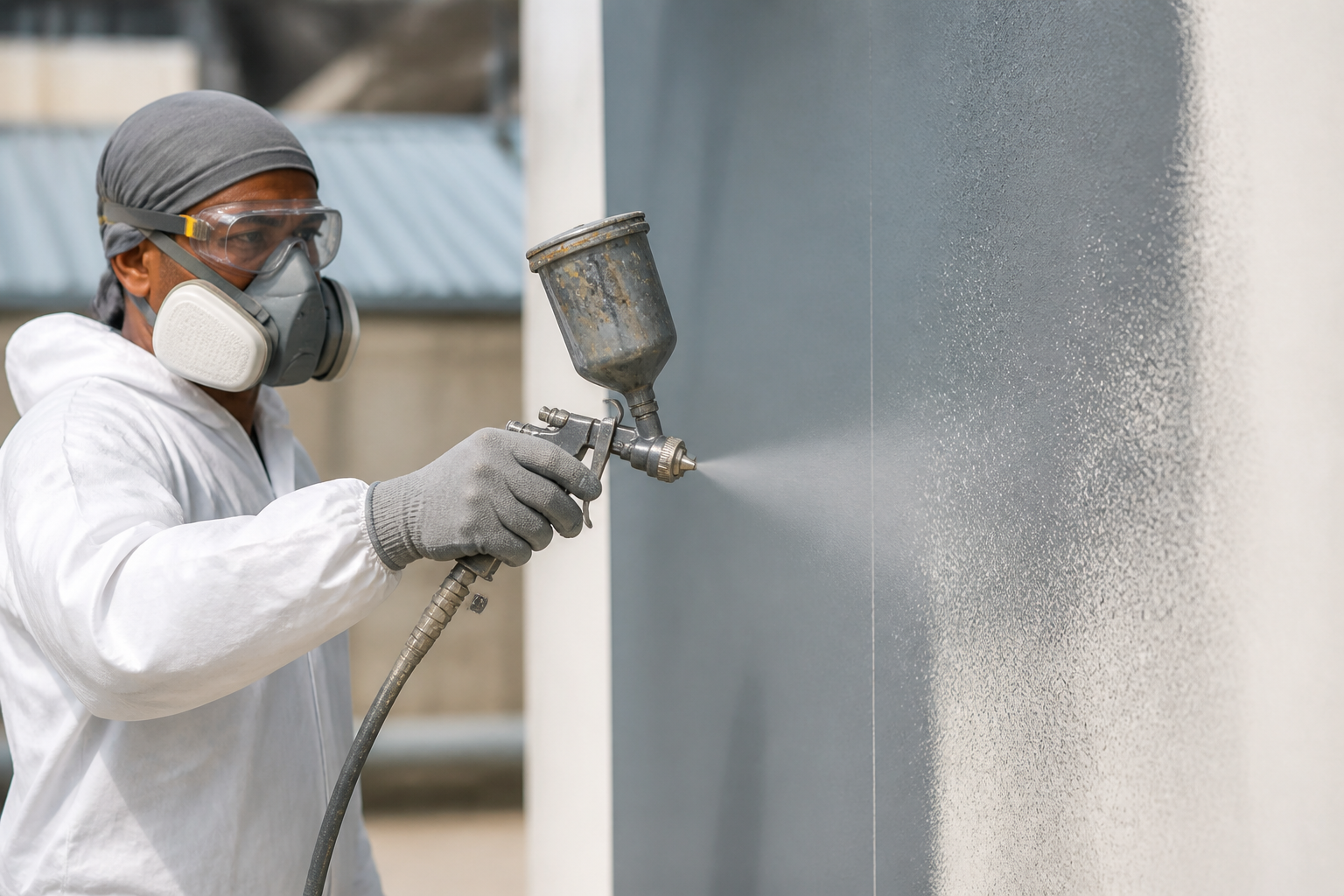 What causes dry spray or overspray?