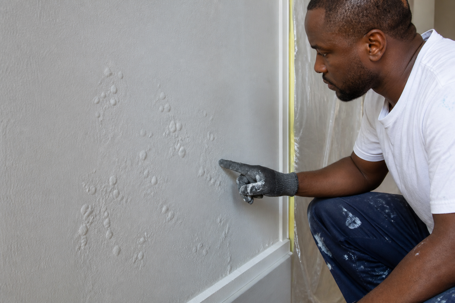 Why is my newly painted wall blistering?