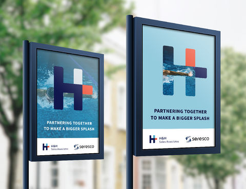 Two sign examples of how this logo and brand design can work.