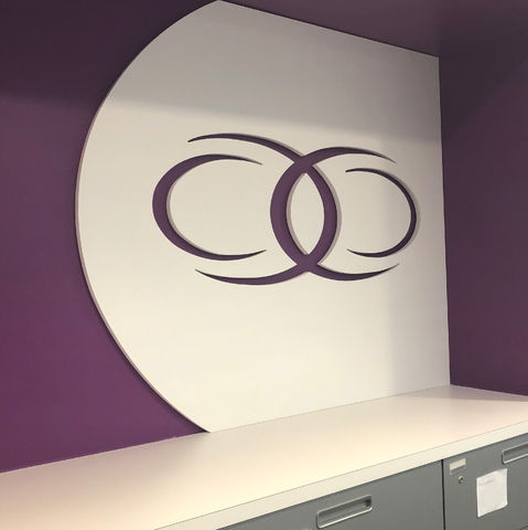 A wall decal design of the bank logo.