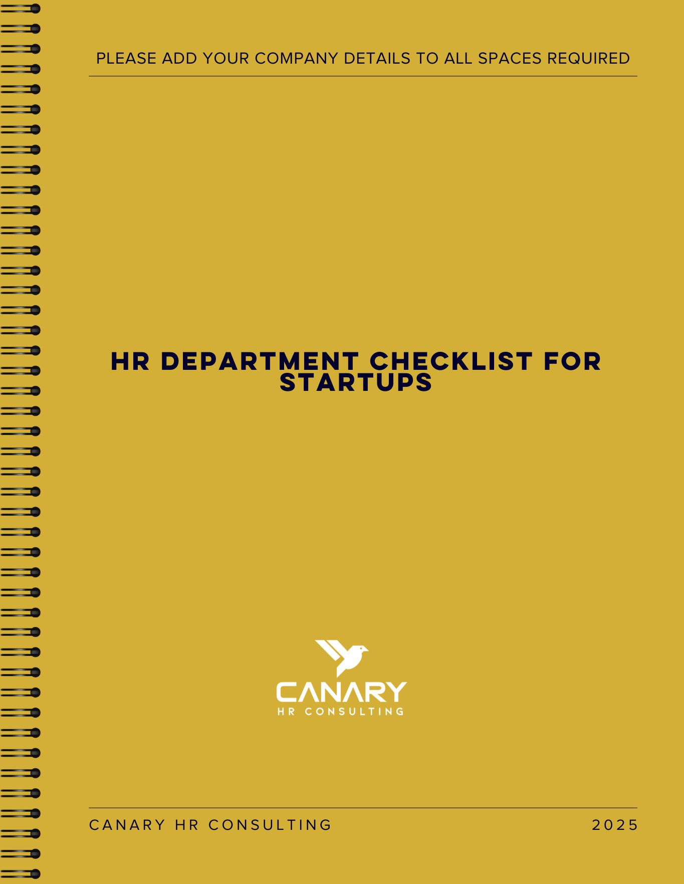 HR DEPARTMENT CHECKLIST FOR STARTUPS
