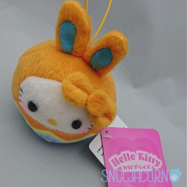 Thumbnail: SEGA Hello Kitty 凱蒂貓 橙色 黃色 復活蛋 掛飾毛公仔 Easter Egg Stuffed toy