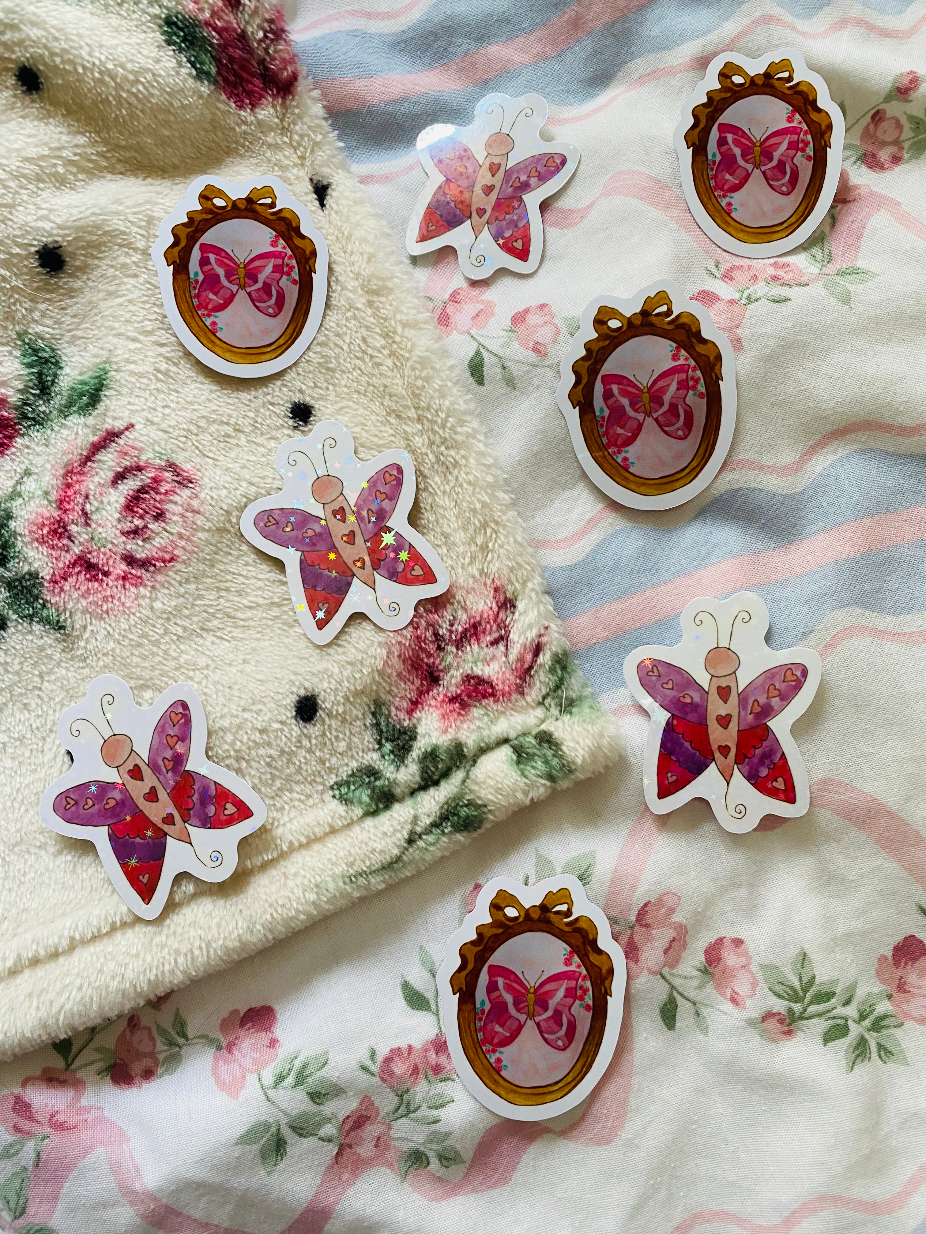 Stickers papillon holographique