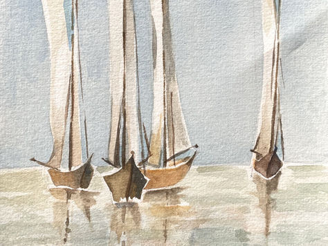 Aquarell - Wasser - Boote