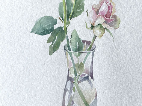 Homeschooling-Aquarell-Rose