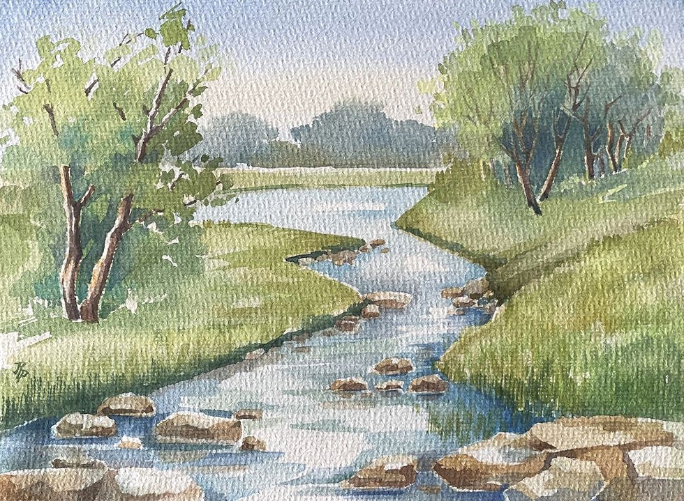 Aquarell- bewegtes Wasser Teil 1
