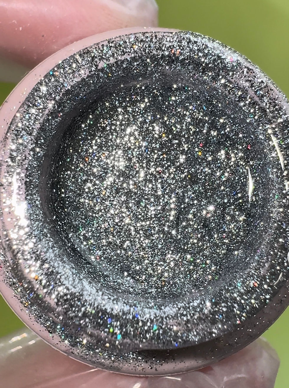 Silver glitter nail polish, ND. Shop