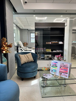 Stylish and cozy waiting area at our Coney Island nail salon - comfortable lounge in Brighton Beach,