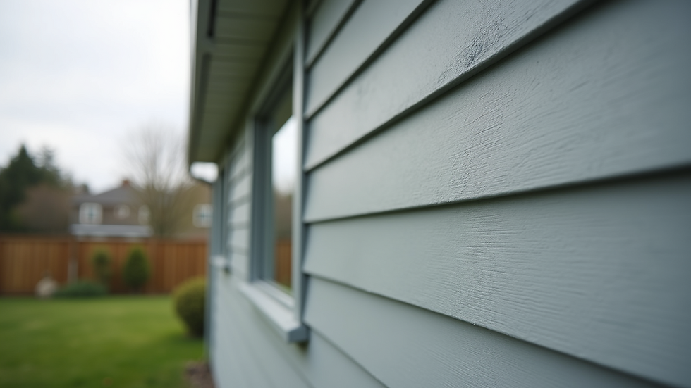 Close-up view of durable fiber cement siding on a residential home