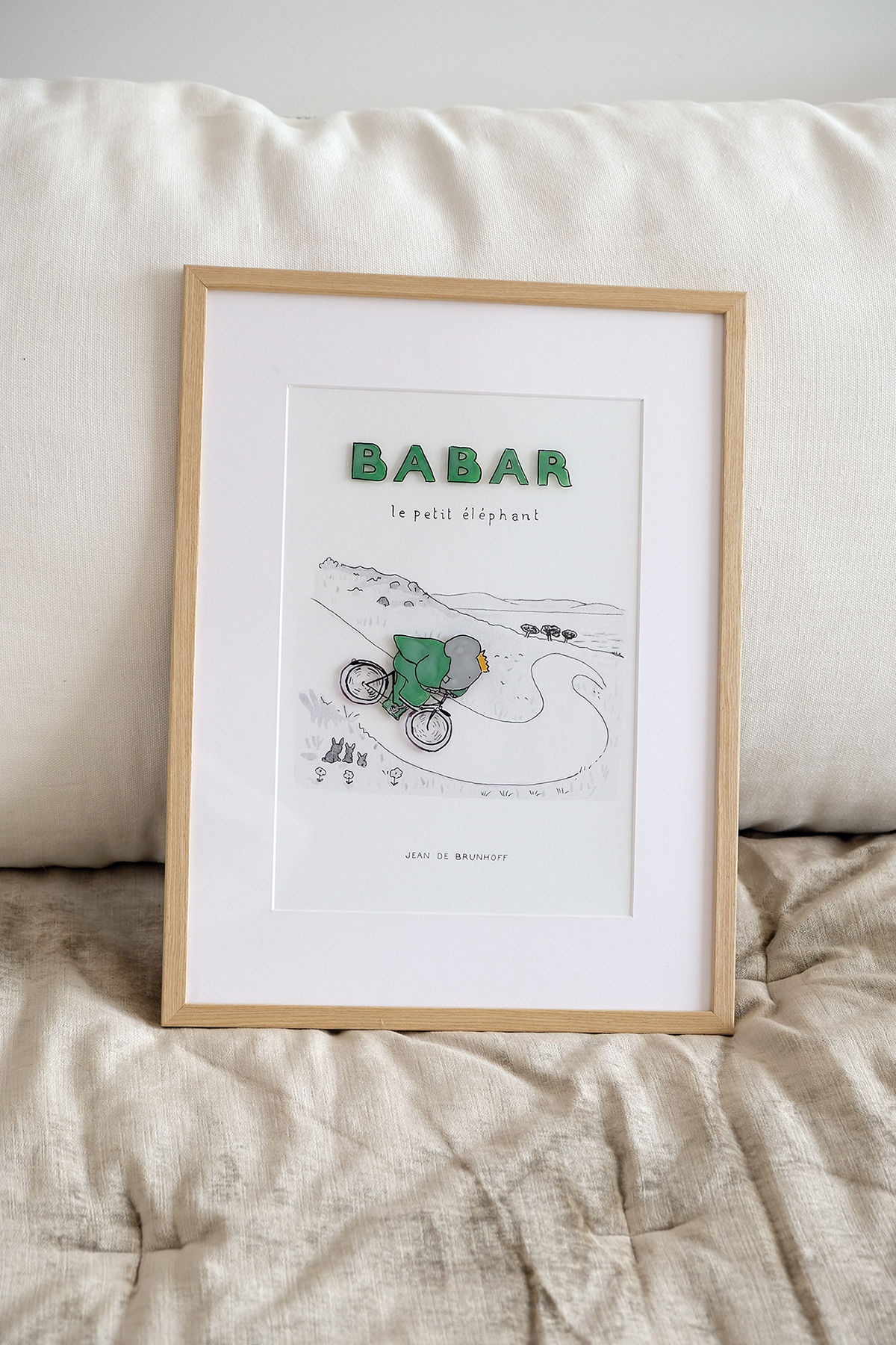 Tableau Celluloïd BABAR à Vélo